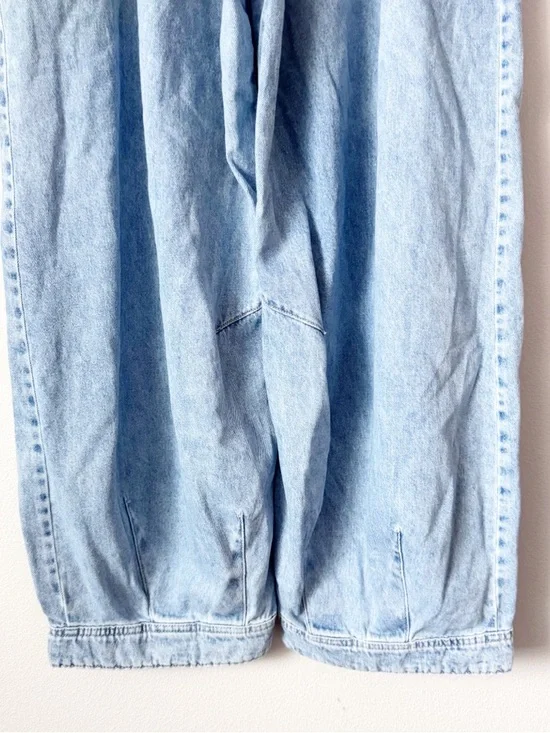 Free People Oslo Light Blue Wide-Leg High-Waist Jogger Jeans - Picture 10 of 14